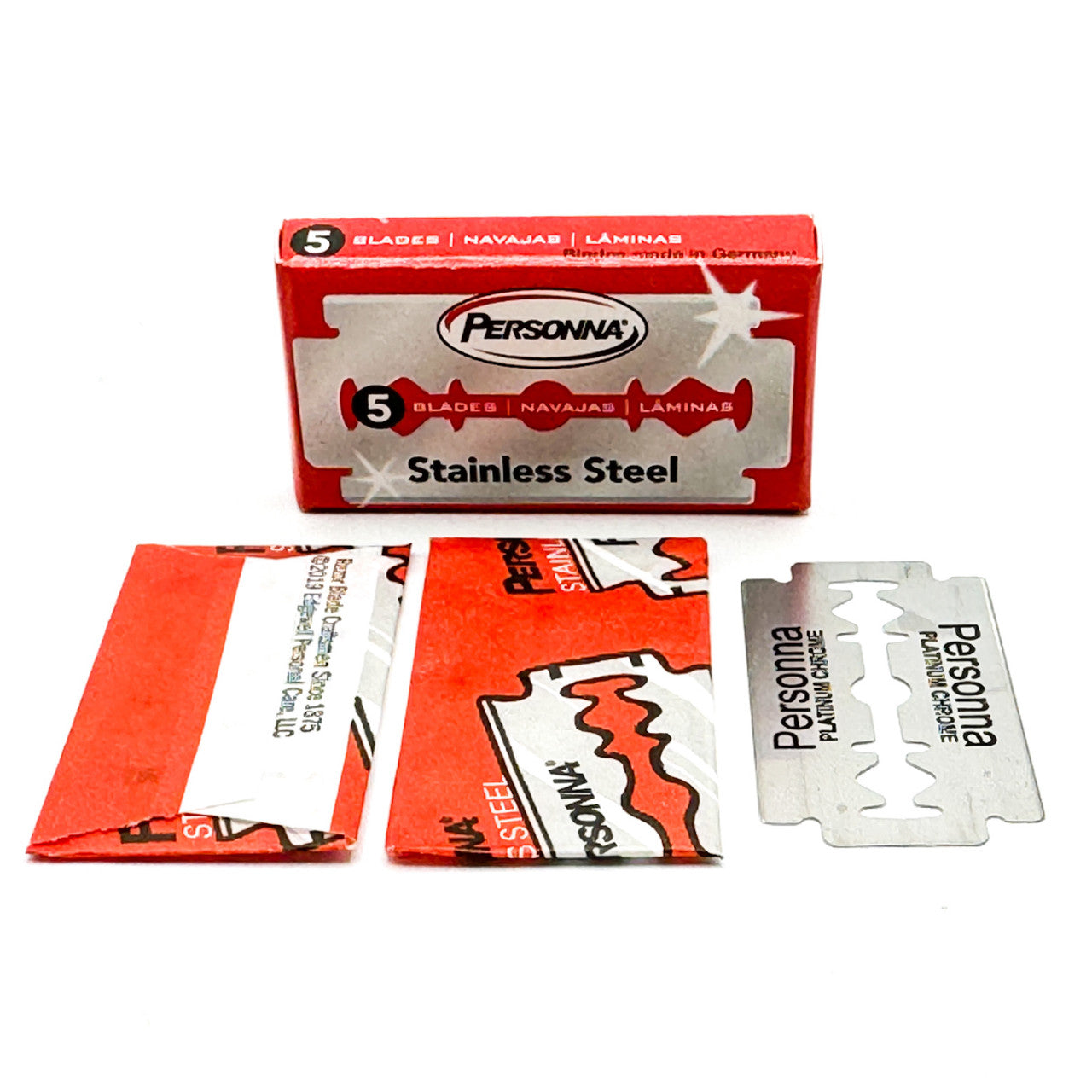 Personna Roja (Acero Inoxidable) Hojas de Afeitar (5 hojas)