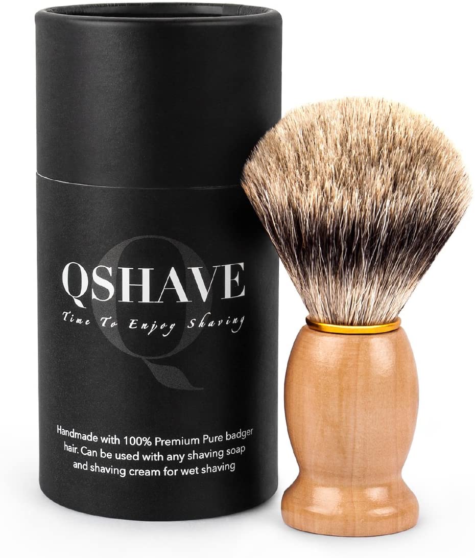 QShave Brocha de Tejón Puro de 21mm