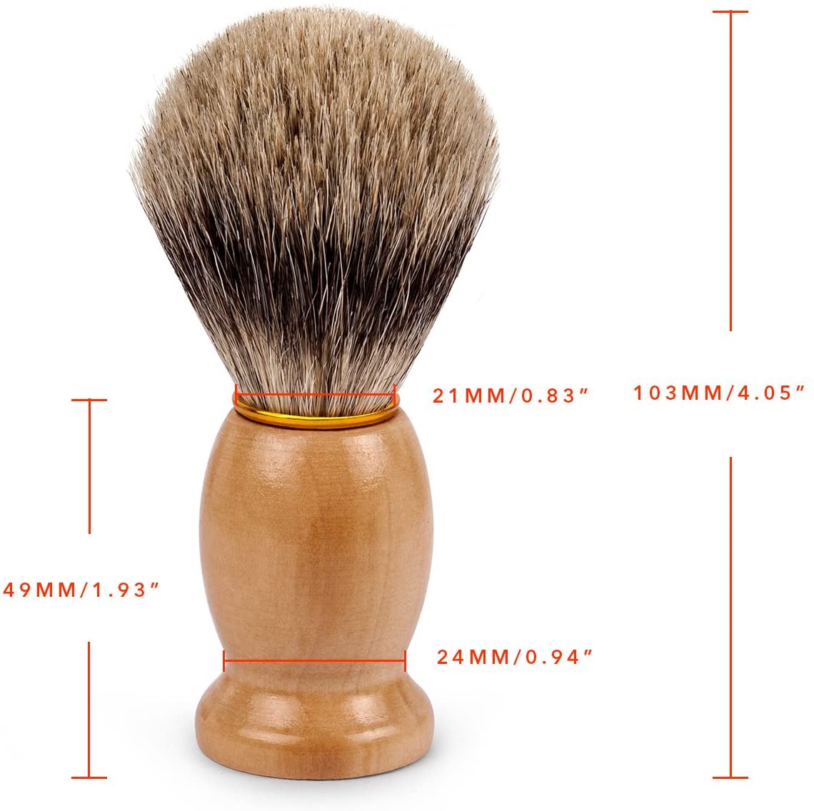 QShave Brocha de Tejón Puro de 21mm