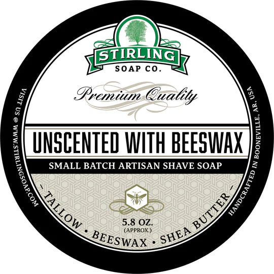 Stirling - Jabón de Afeitar de Primera - Sin Aroma con Beeswax