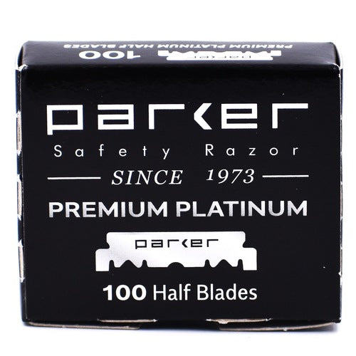 Parker Razor Media Hojas Premium Platinum para Barberas (100)