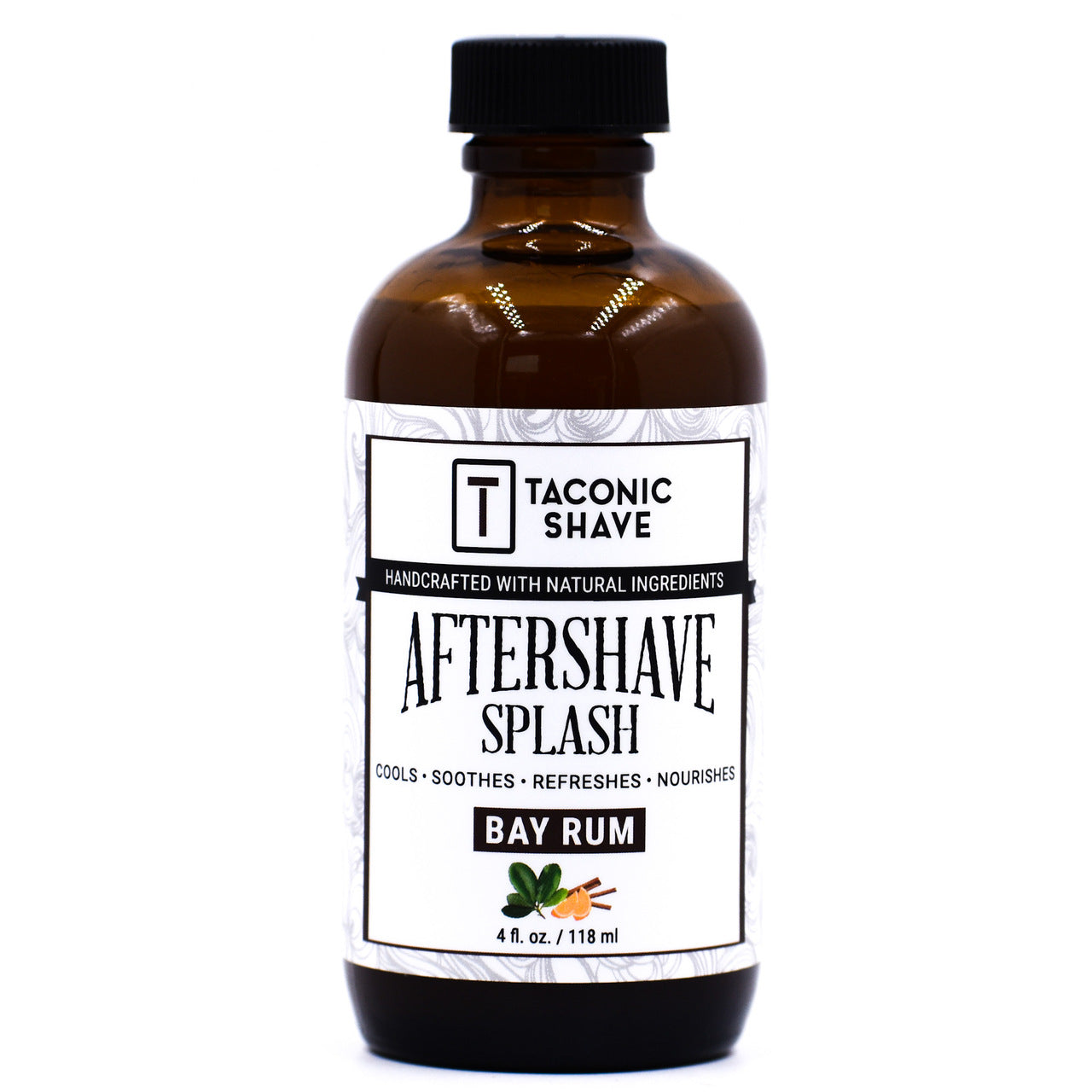 Taconic Shave  Botanical Aftershave Splash - Bay Rum - 4 Onzas