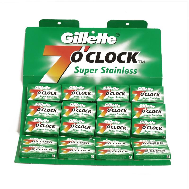 Gillette 7 O'Clock Verde Superior Stainless Hojas de Afeitar (100)