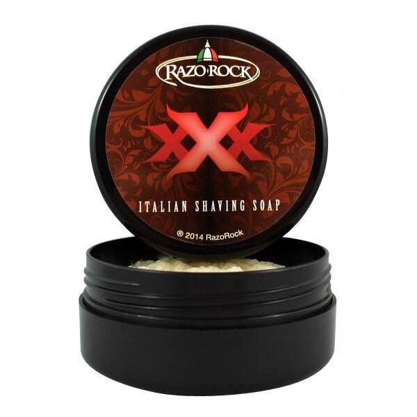 RazoRock XXX Jabón de Afeitado Italiano (150 ml) - Espuma y Brocha
